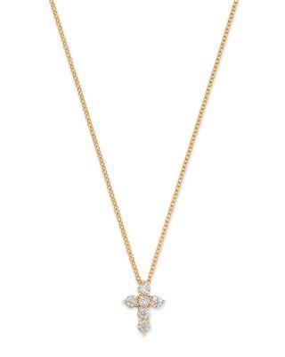Diamond Cross Pendant Necklace in 14K Yellow Gold by BLOOMINGDALE'S FINE COLLECTION