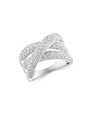 Diamond Crossover Ring in 14K White Gold by BLOOMINGDALE'S FINE COLLECTION