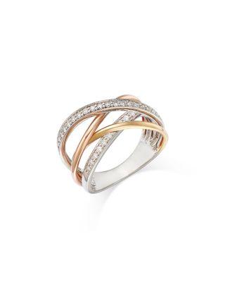 Diamond Crossover Ring in 14K White by BLOOMINGDALE'S FINE COLLECTION