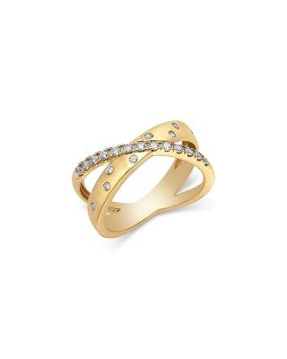 Diamond Crossover Ring in 14K Yellow Gold by BLOOMINGDALE'S FINE COLLECTION