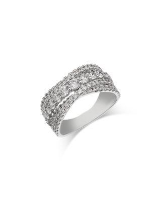 Diamond Crossover Statement Ring in 14K White Gold by BLOOMINGDALE'S FINE COLLECTION