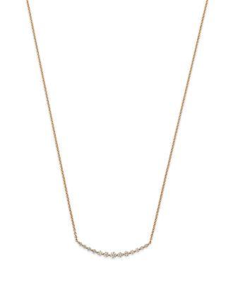 Diamond Curved Bar Necklace in 14K Yellow Gold by BLOOMINGDALE'S FINE COLLECTION