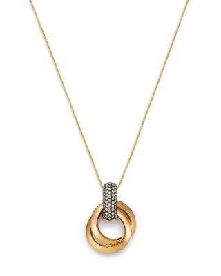 Diamond Double Circle Necklace in 14K Yellow Gold by BLOOMINGDALE'S FINE COLLECTION