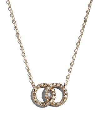 Diamond Double O Pendant Necklaces in 14K Gold by BLOOMINGDALE'S FINE COLLECTION