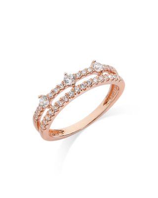 Diamond Double Row Ring in 14K Rose Gold by BLOOMINGDALE'S FINE COLLECTION