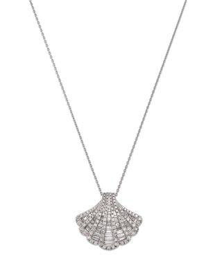 Diamond Fan Pendant Necklace in 14K White Gold by BLOOMINGDALE'S FINE COLLECTION
