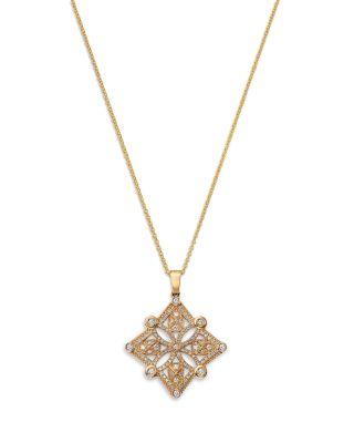 Diamond Filigree Geometric Pendant Necklace in 14K Yellow Gold by BLOOMINGDALE'S FINE COLLECTION