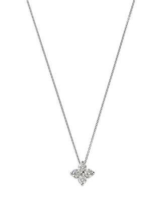 Diamond Flower Pendant Necklace in 14K White Gold by BLOOMINGDALE'S FINE COLLECTION