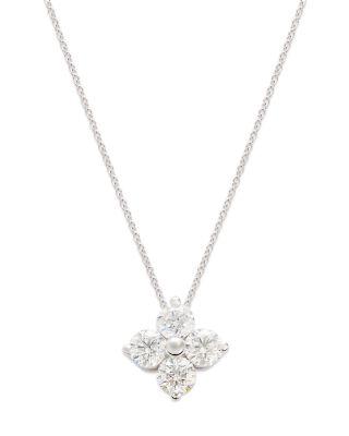 Diamond Flower Pendant Necklace in 14K White Gold by BLOOMINGDALE'S FINE COLLECTION