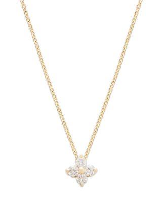 Diamond Flower Pendant Necklace in 14K Yellow Gold by BLOOMINGDALE'S FINE COLLECTION