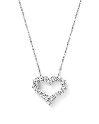 Diamond Heart Necklace in 14K White Gold by BLOOMINGDALE'S FINE COLLECTION