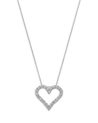 Diamond Heart Pendant Necklace in 14K White Gold by BLOOMINGDALE'S FINE COLLECTION