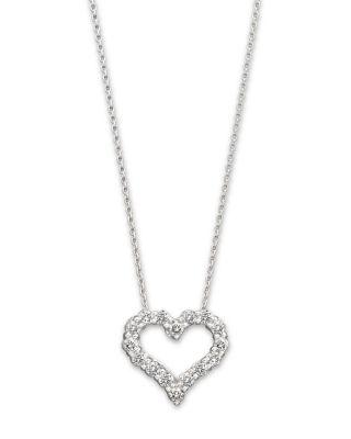 Diamond Heart Pendant Necklace in 14K White Gold by BLOOMINGDALE'S FINE COLLECTION