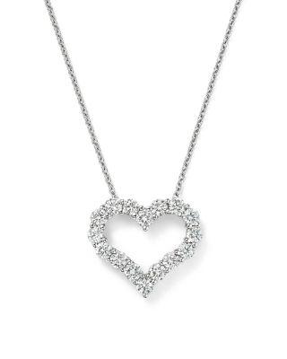 Diamond Heart Pendant Necklace in 14K White Gold by BLOOMINGDALE'S FINE COLLECTION