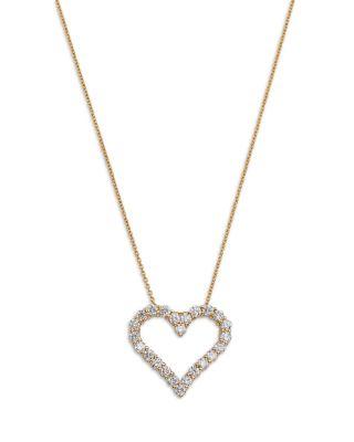 Diamond Heart Pendant Necklace in 14K Yellow Gold by BLOOMINGDALE'S FINE COLLECTION