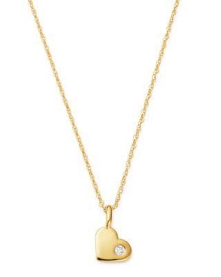 Diamond Heart Pendant Necklace in 14K Yellow Gold by BLOOMINGDALE'S FINE COLLECTION