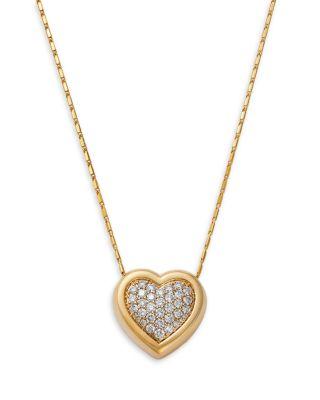 Diamond Heart Pendant Necklace in 14K Yellow Gold by BLOOMINGDALE'S FINE COLLECTION