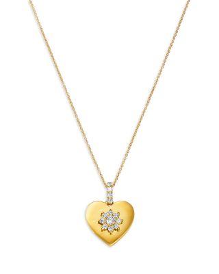 Diamond Heart Pendant Necklace in 14K Yellow Gold by BLOOMINGDALE'S FINE COLLECTION