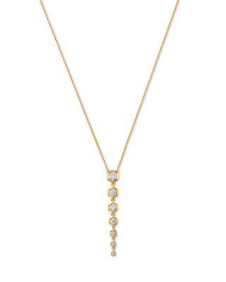 Diamond Honeycomb Bezel Linear Pendant Necklace in 14K Yellow Gold by BLOOMINGDALE'S FINE COLLECTION