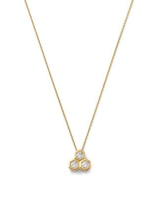 Diamond Honeycomb Bezel Pendant Necklace in 14K Yellow Gold by BLOOMINGDALE'S FINE COLLECTION