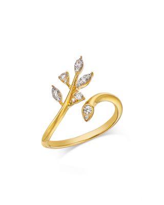 Diamond Leaf Bypass Ring in 14K Yellow Gold by BLOOMINGDALE'S FINE COLLECTION
