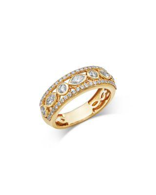 Diamond Marquis & Round Band in 14K Yellow Gold by BLOOMINGDALE'S FINE COLLECTION