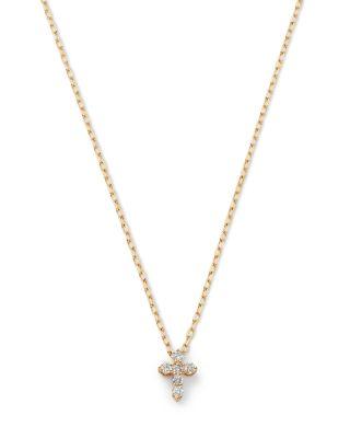 Diamond Mini Cross Pendant Necklace in 14K Gold by BLOOMINGDALE'S FINE COLLECTION