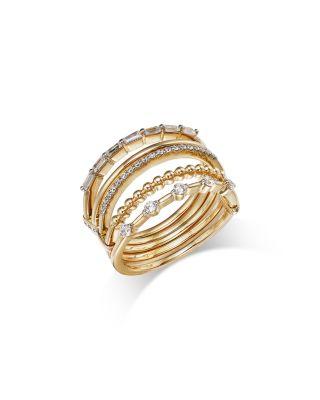 Diamond Multi Row Ring in 14K Yellow Gold by BLOOMINGDALE'S FINE COLLECTION