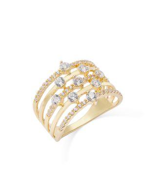 Diamond Multirow Statement Ring in 14K Yellow Gold by BLOOMINGDALE'S FINE COLLECTION