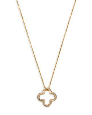 Diamond Openwork Clover Pendant Necklace in 14K Yellow Gold by BLOOMINGDALE'S FINE COLLECTION