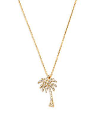 Diamond Palm Tree Pendant Necklace in 14K Yellow Gold by BLOOMINGDALE'S FINE COLLECTION