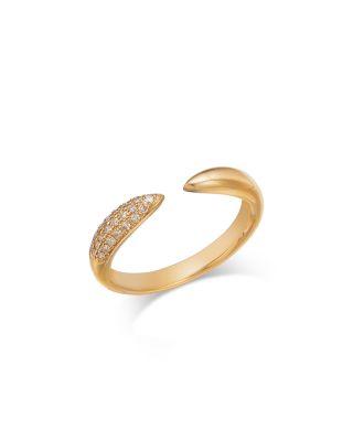 Diamond Pav&eacute; Cuff Pinky Ring in 14K Yellow Gold by BLOOMINGDALE'S FINE COLLECTION