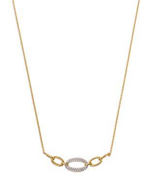 Diamond Pav&eacute; Link Necklace in 14K Yellow Gold by BLOOMINGDALE'S FINE COLLECTION