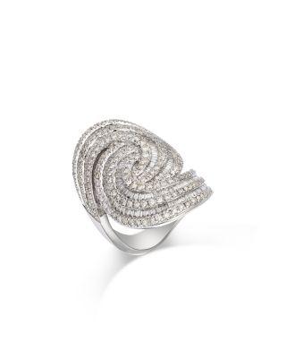 Diamond Pav&eacute; Multirow Swirl Statement Ring in 14K White Gold by BLOOMINGDALE'S FINE COLLECTION