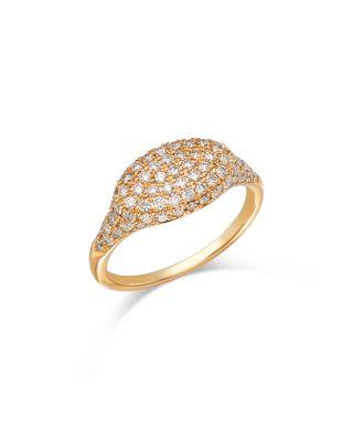 Diamond Pav&eacute; Pinky Ring in 14K Yellow Gold by BLOOMINGDALE'S FINE COLLECTION