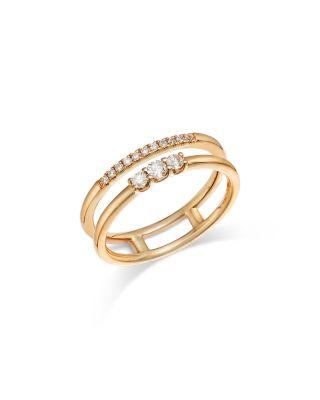 Diamond Round-Cut Open Double Band Ring in 14K Yellow Gold by BLOOMINGDALE'S FINE COLLECTION