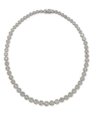 Diamond Round & Baguette Collar Necklace in 14K White Gold by BLOOMINGDALE'S FINE COLLECTION
