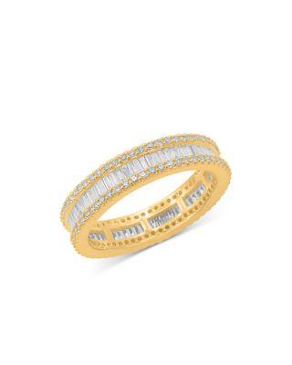 Diamond Round & Baguette Eternity Band in 14K Yellow Gold by BLOOMINGDALE'S FINE COLLECTION