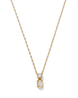 Diamond Round & Emerald Cut Pendant Necklace in 14K Yellow Gold by BLOOMINGDALE'S FINE COLLECTION