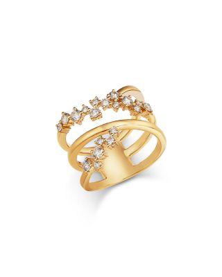 Diamond Scatter Crossover Ring in 14K Yellow Gold by BLOOMINGDALE'S FINE COLLECTION