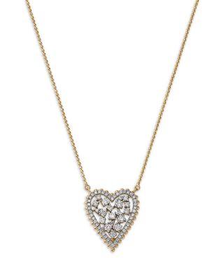 Diamond Scattered Cluster Heart Pendant Necklace in 14K Yellow Gold by BLOOMINGDALE'S FINE COLLECTION