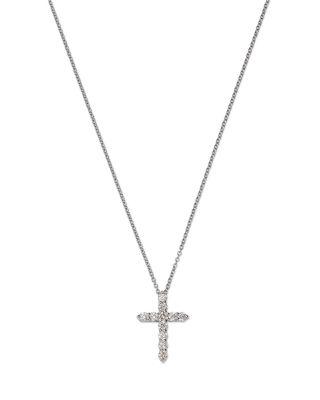 Diamond Small Cross Pendant Necklace in 14K White Gold by BLOOMINGDALE'S FINE COLLECTION