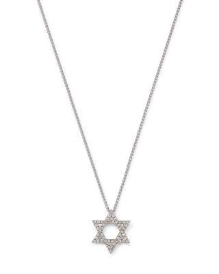 Diamond Star of David Pendant Necklace in 14K White Gold by BLOOMINGDALE'S FINE COLLECTION