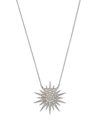 Diamond Starburst Pendant Necklace 14K White Gold by BLOOMINGDALE'S FINE COLLECTION