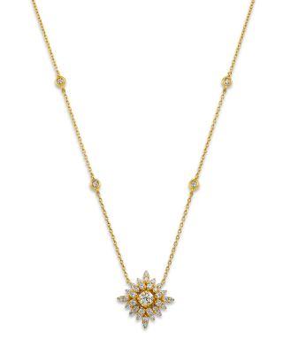 Diamond Starburst Pendant Necklace in 14K Yellow Gold by BLOOMINGDALE'S FINE COLLECTION
