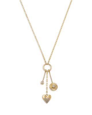 Diamond Three Charm Pendant Necklace in 14K Yellow Gold by BLOOMINGDALE'S FINE COLLECTION