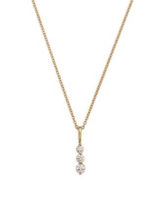 Diamond Three Stone Pendant Necklace in 14K Yellow Gold by BLOOMINGDALE'S FINE COLLECTION