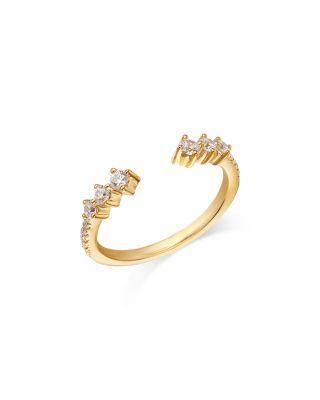 Diamond Tri Stone Cuff Ring in 14K Yellow Gold by BLOOMINGDALE'S FINE COLLECTION