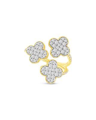 Diamond Triple Clover Ring in 14K Yellow Gold by BLOOMINGDALE'S FINE COLLECTION