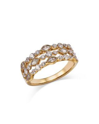 Diamond Triple Row Ring in 14K Yellow Gold by BLOOMINGDALE'S FINE COLLECTION